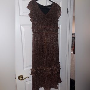 Gold ruffled dress